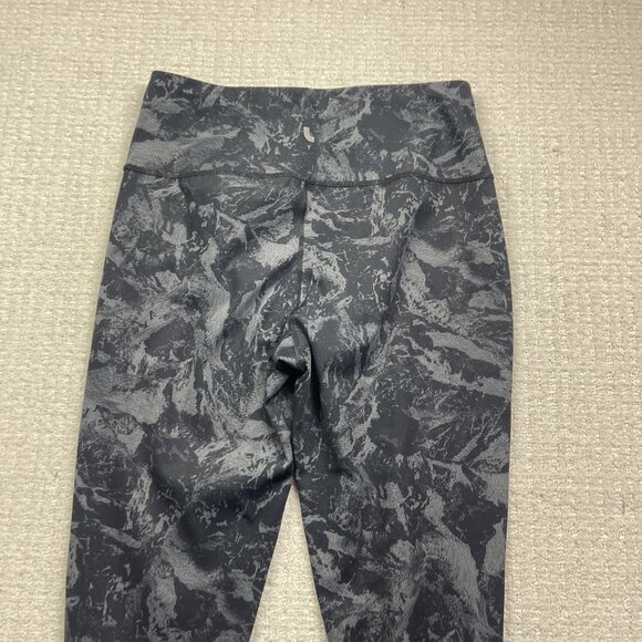 Lole High Waist Leggings Women’s Sz L Black / Grey Abstract AOP Athletic Yoga - Picture 7 of 8